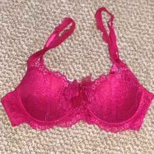 Pink bra, no padding